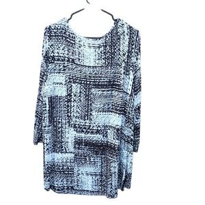 JM‎ Collection Long Sleeve, Printed Blouse 3XL. New